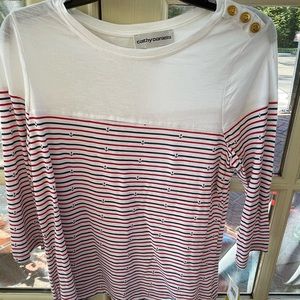 Red, white and blue 3/4 sleeve shirt never worn!